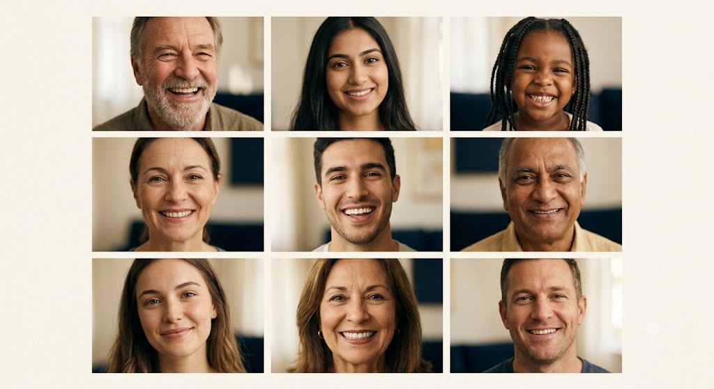 Mosaic of patient smiles