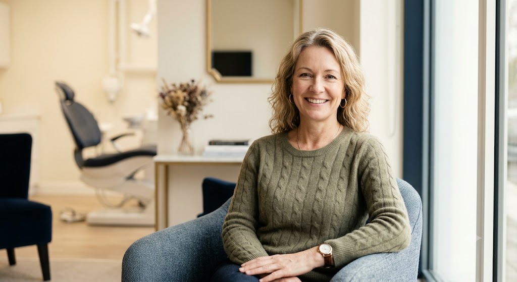 Portrait — long-time nervous patient, warm and at ease